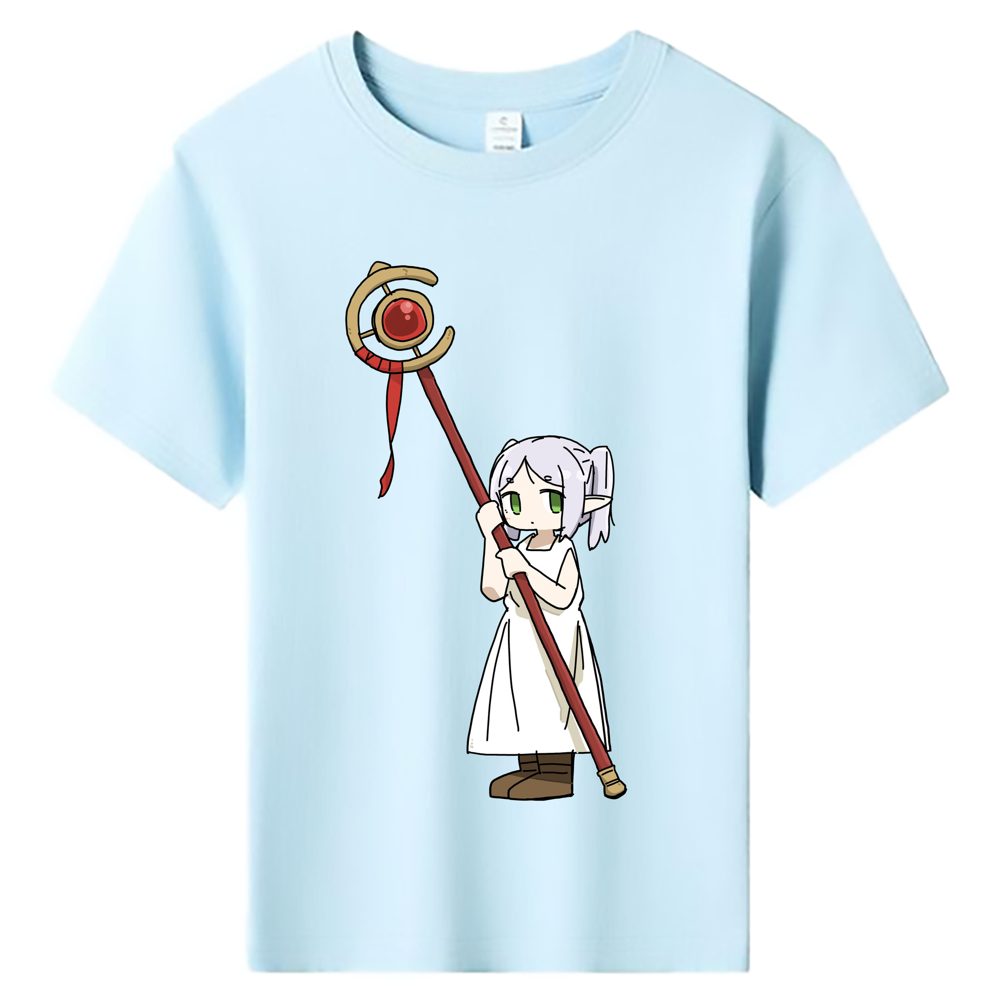 （画像用） 葬送のフリーレン Frieren 綿100％キッズTシャツ（フロントプリント）
